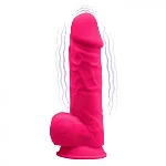 Фалоімітатор з вібрацією SilexD Norman Vibro Pink (MODEL 1 size 8,5in), двошаровий, діаметр 5 см - мініатюра 1