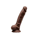Фалоімітатор SilexD Johnny Brown (MODEL 1 size 7in), двошаровий, силікон +Silexpan, діаметр 3,8см - мініатюра 1