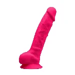 Фалоімітатор SilexD Tomas Pink (MODEL 1 size 9in), двошаровий, силікон + Silexpan, діаметр 4,9см - мініатюра 1
