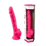 Фалоімітатор SilexD Tomas Pink (MODEL 1 size 9in), двошаровий, силікон + Silexpan, діаметр 4,9см - мініатюра 11