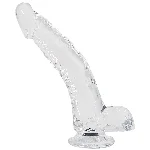 Прозорий фалоімітатор Alive Jelly Dildo Stallion, ТПЕ, присоска, діаметр 3,5 см, довжина 22 см - мініатюра 1