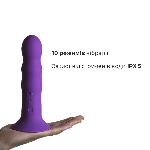Двошаровий ділдо з вібрацією Adrien Lastic Hitsens 3 Purple, відмінно для страпона, діаметр 4 см, до - мініатюра 4