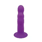 Двошаровий ділдо з вібрацією Adrien Lastic Hitsens 3 Purple, відмінно для страпона, діаметр 4 см, до - мініатюра 1