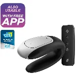 Смарт-вібратор для пар Satisfyer Double Fun (Black) з пультом ДК - мініатюра 1