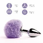 Анальна пробка FeelzToys - Bunny Tails Butt Plug Purple - мініатюра 4