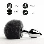 Анальна пробка FeelzToys - Bunny Tails Butt Plug Black - мініатюра 4