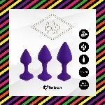 Набір силіконових анальних пробок FeelzToys - Bibi Butt Plug Set 3 pcs Purple - мініатюра 3