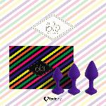 Набір силіконових анальних пробок FeelzToys - Bibi Butt Plug Set 3 pcs Purple - мініатюра 4