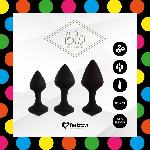 Набір силіконових анальних пробок FeelzToys - Bibi Butt Plug Set 3 pcs Black - мініатюра 5