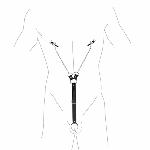 Затискачі для сосків з фіксацією на пенісі Art of Sex – Nipple Clamps for Men, екошкіра - мініатюра 3