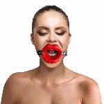 Кляп-розширювач у формі губ Art of Sex – Gag Lips, натуральна шкіра - мініатюра 2