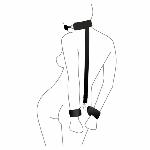 Кляп з пластиковою кулею та наручниками Art of Sex – Handcuffed Gag, чорний - мініатюра 3