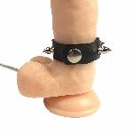 Кільце для пеніса Penis Ring із шипами та повідцем, натуральна шкіра - мініатюра 3