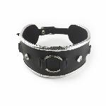 Ошейник из натуральной кожи со стразами и кольцом Art of Sex -  Collar Ring - мініатюра 5