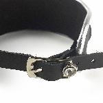 Ошейник из натуральной кожи со стразами и кольцом Art of Sex -  Collar Ring - мініатюра 4
