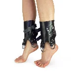 Поножі-манжети для підвісу за ноги Art of Sex – Leg Cuffs For Suspension, чорні, натуральна шкіра - мініатюра 1