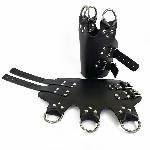 Поножі-манжети для підвісу за ноги Art of Sex – Leg Cuffs For Suspension, чорні, натуральна шкіра - мініатюра 4