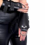 Манжети для підвісу за руки Art of Sex – Kinky Hand Cuffs For Suspension, чорні, натуральна шкіра - мініатюра 4