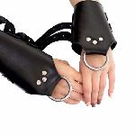 Манжети для підвісу за руки Art of Sex – Kinky Hand Cuffs For Suspension, чорні, натуральна шкіра - мініатюра 3