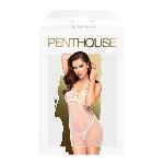 Приталена сорочка-сітка зі стрінгами Penthouse - All Yours White S/M - мініатюра 3