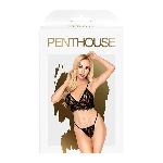 Комплект бралет та стрінги Penthouse - Double Spice Black S/M - мініатюра 2
