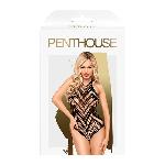 Боді з геометричним орнаментом Penthouse - Go Hotter Black XL - мініатюра 2