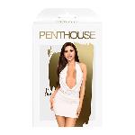 Міні-сукня Penthouse - Heart Rob White XL, хомут, глибоке декольте, мініатюрні стрінги - мініатюра 4