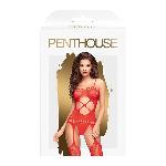 Бодістокінг з вирізом на животику Penthouse - Hot Nightfall Red XL - мініатюра 2