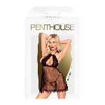 Комплект сорочка у стилі 60-х та трусики з доступом Penthouse - Libido Boost Black L/XL - мініатюра 3