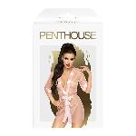 Комплект з прозорим пеньюаром та мініатюрними стрінгами Penthouse - Midnight Mirage Rose XL - мініатюра 3