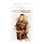 Комплект cукня з баскою, прикрасою та стрінгами Penthouse - Poison Cookie Black L/XL - мініатюра 4