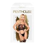 Бодістокінг з топом та панчохами на підв'язках Penthouse - Sex Dealer Black XL - мініатюра 3