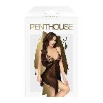 Бебі-дол з ажурним бралетом та високим розрізом Penthouse - Sweet Beast Black L/XL - мініатюра 3
