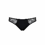 Трусики-сліпи з мереживною сіточкою Passion DINA THONG S/M, black - мініатюра 3