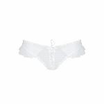 Трусики в горошок, з рюшами та шнурівкою Passion FATIN THONG XXL/XXXL, white - мініатюра 3