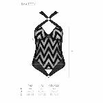 Сітчастий боді з халтером та ритмічним малюнком Passion Hima Body S/M, black - мініатюра 2