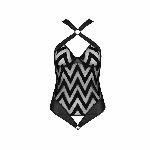 Сітчастий боді з халтером та ритмічним малюнком Passion Hima Body XXL/XXXL, black - мініатюра 4