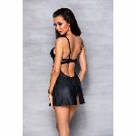 Бебі-дол з еко-шкіри та мережива Passion LOONA CHEMISE L/XL, black - мініатюра 5