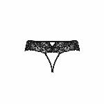 Мереживні стрінги з доступом Passion SENIA THONG XXL/XXXL, black - мініатюра 2