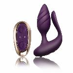 Анально-вагінальний вібратор для пар Rocks Off Cocktail Purple, пульт ДК - мініатюра 2