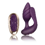 Анально-вагінальний вібратор для пар Rocks Off Cocktail Purple, пульт ДК - мініатюра 1