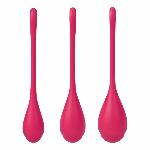 Набір йоні намистин Satisfyer Yoni Power 1 Red, діаметр 2-2,5-3см, вага 22-46-74гр - мініатюра 2