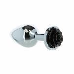 Металева анальна пробка Lux Active з трояндою - Rose Anal Plug - Black, віброкуля в подарунок - мініатюра 7