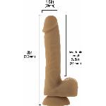 Гнучкий фалоімітатор на присосці ADDICTION — ANDREW 8″ Silicone Dong — Caramel, віброкуля в подаруно - мініатюра 7