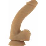 Гнучкий фалоімітатор на присосці ADDICTION — ANDREW 8″ Silicone Dong — Caramel, віброкуля в подаруно - мініатюра 4