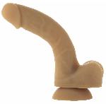 Гнучкий фалоімітатор на присосці ADDICTION — ANDREW 8″ Silicone Dong — Caramel, віброкуля в подаруно - мініатюра 3