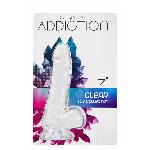 Прозорий фалоімітатор на присосці ADDICTION — Clear Dildo with Balls 7″, віброкуля в подарунок - мініатюра 2