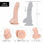 Вигнутий фалоімітатор на присосці ADDICTION — BRAD 7,5″ Dildo With Balls, Beige - мініатюра 3