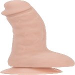 Вигнутий фалоімітатор на присосці ADDICTION — BRAD 7,5″ Dildo With Balls, Beige - мініатюра 1