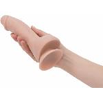 Вигнутий фалоімітатор на присосці ADDICTION — BRAD 7,5″ Dildo With Balls, Beige - мініатюра 2